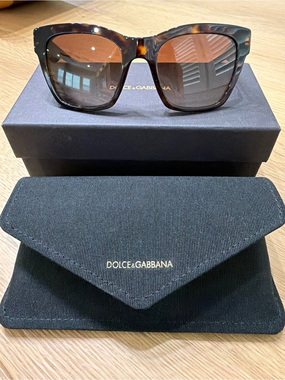 Dolce & Gabbana Tortoiseshell Frame Sunglasses with Brown Lenses